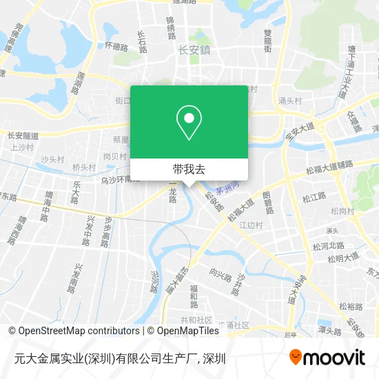 元大金属实业(深圳)有限公司生产厂地图