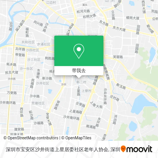 深圳市宝安区沙井街道上星居委社区老年人协会地图