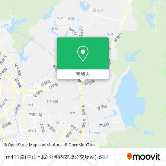 m411路(中山七院-公明内衣城公交场站)地图