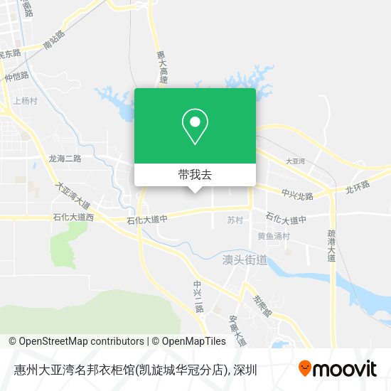 惠州大亚湾名邦衣柜馆(凯旋城华冠分店)地图