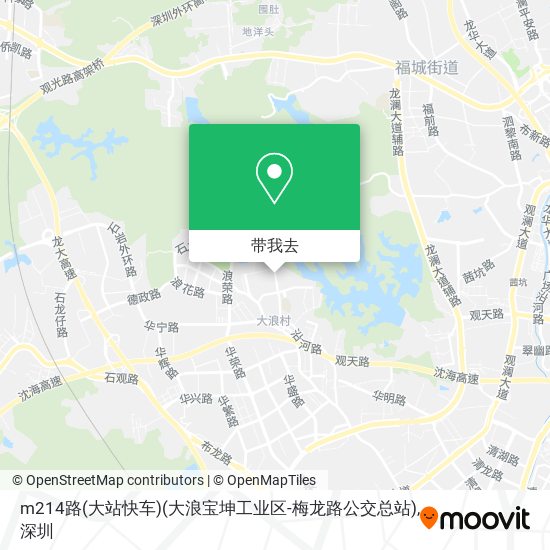 m214路(大站快车)(大浪宝坤工业区-梅龙路公交总站)地图