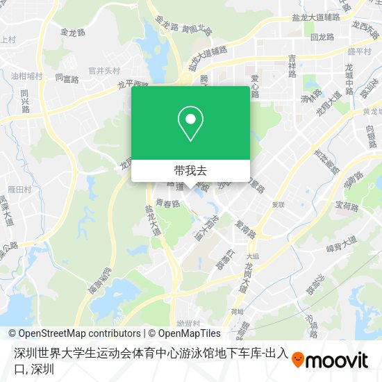 深圳世界大学生运动会体育中心游泳馆地下车库-出入口地图