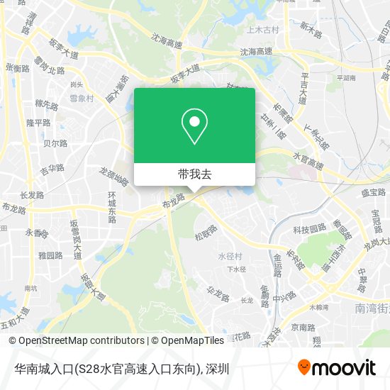 华南城入口(S28水官高速入口东向)地图