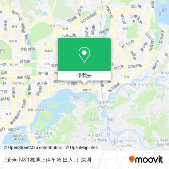 滨苑小区1栋地上停车场-出入口地图