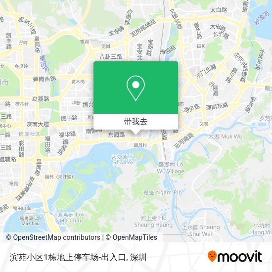 滨苑小区1栋地上停车场-出入口地图