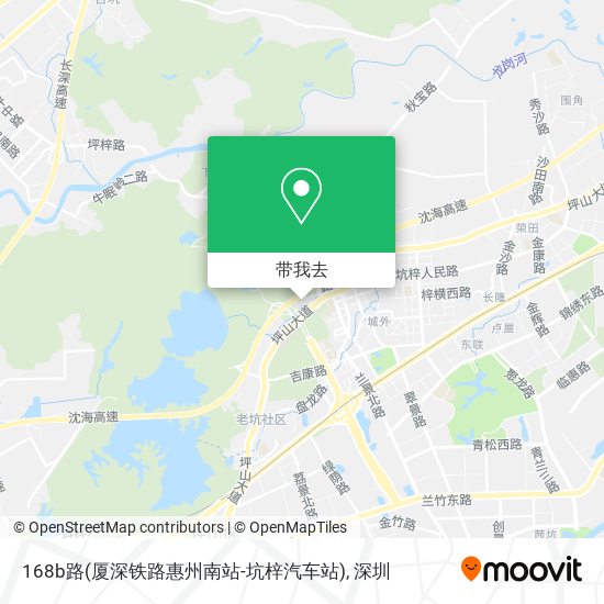168b路(厦深铁路惠州南站-坑梓汽车站)地图