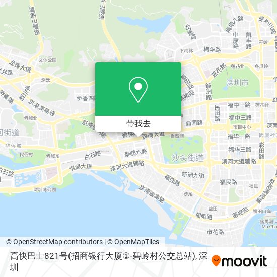 高快巴士821号(招商银行大厦①-碧岭村公交总站)地图