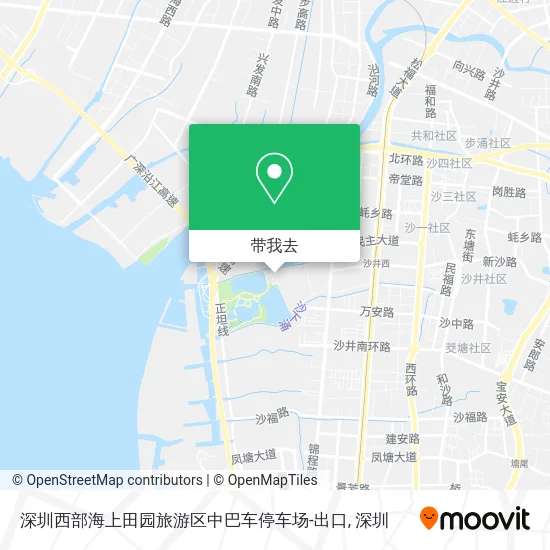 深圳西部海上田园旅游区中巴车停车场-出口地图
