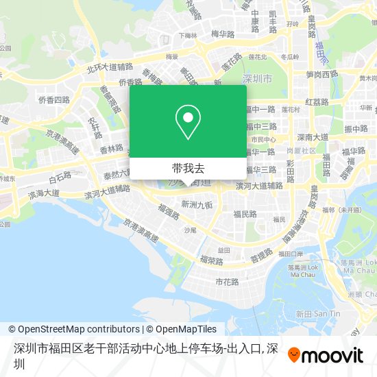 深圳市福田区老干部活动中心地上停车场-出入口地图