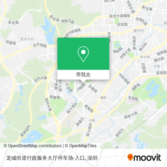龙城街道行政服务大厅停车场-入口地图