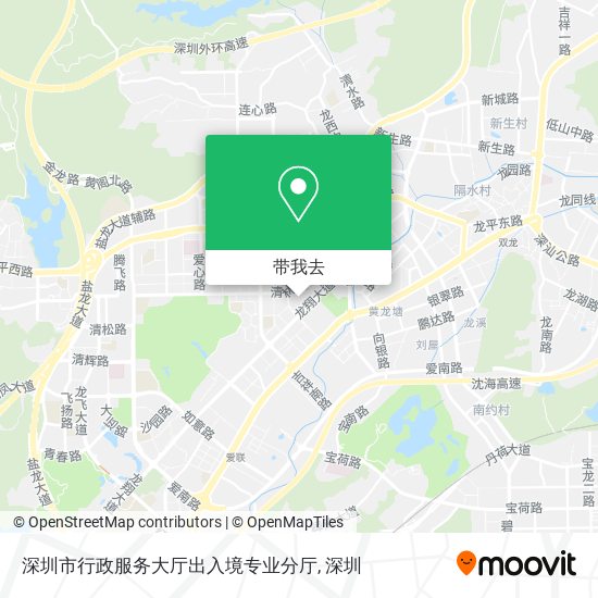 深圳市行政服务大厅出入境专业分厅地图