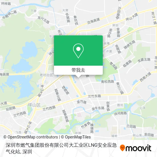 深圳市燃气集团股份有限公司大工业区LNG安全应急气化站地图