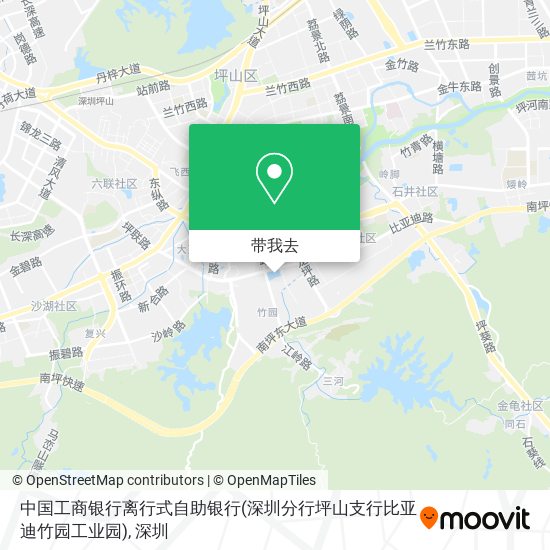 中国工商银行离行式自助银行(深圳分行坪山支行比亚迪竹园工业园)地图