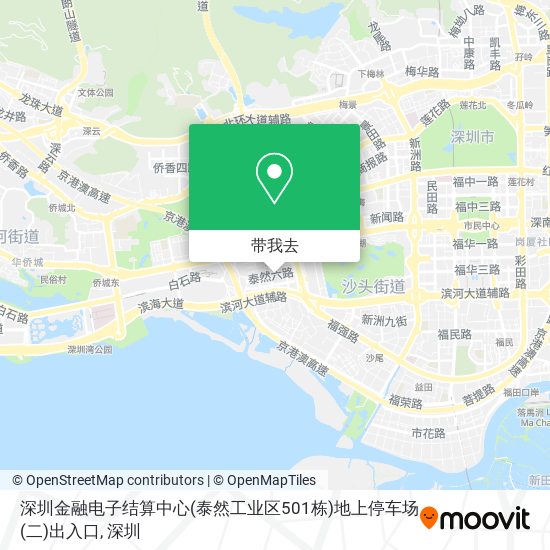 深圳金融电子结算中心(泰然工业区501栋)地上停车场(二)出入口地图