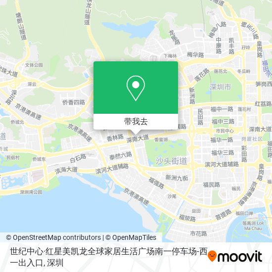 世纪中心·红星美凯龙全球家居生活广场南一停车场-西一出入口地图
