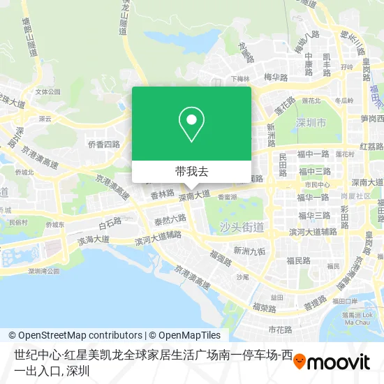 世纪中心·红星美凯龙全球家居生活广场南一停车场-西一出入口地图