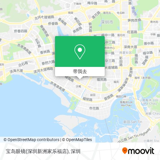 宝岛眼镜(深圳新洲家乐福店)地图