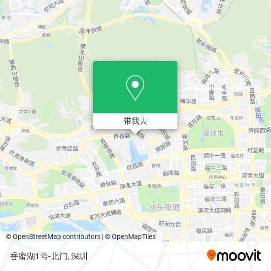 香蜜湖1号-北门地图