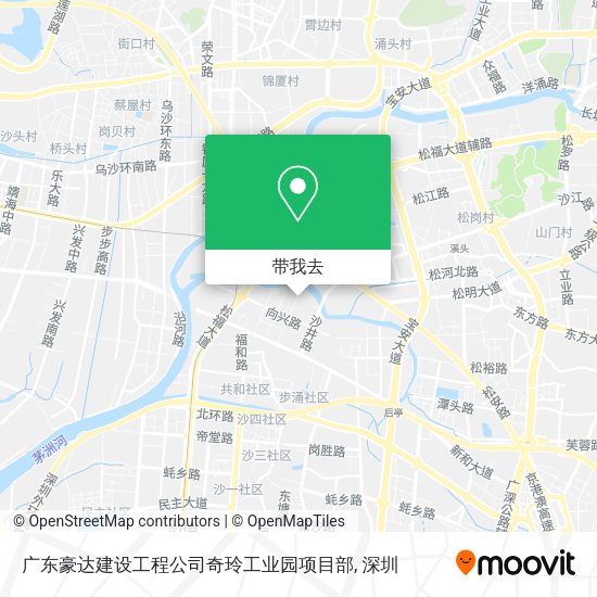 广东豪达建设工程公司奇玲工业园项目部地图