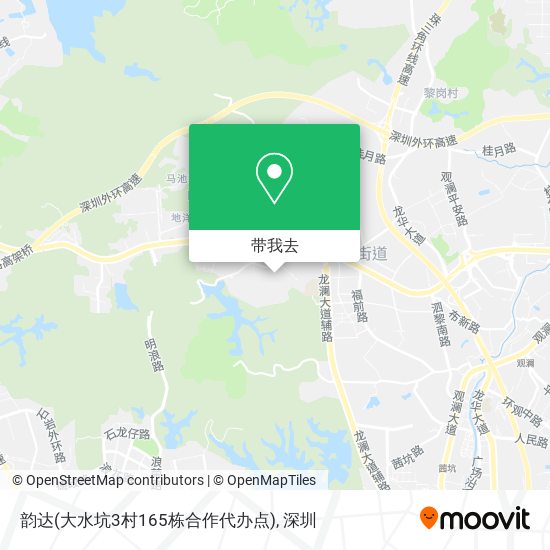 韵达(大水坑3村165栋合作代办点)地图