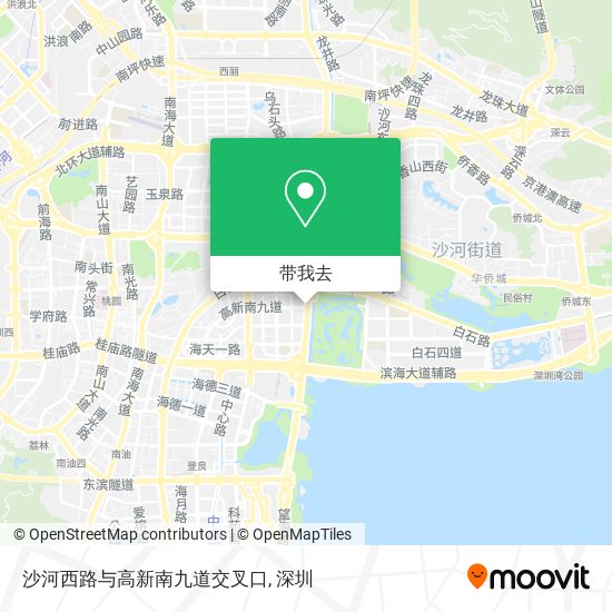沙河西路与高新南九道交叉口地图
