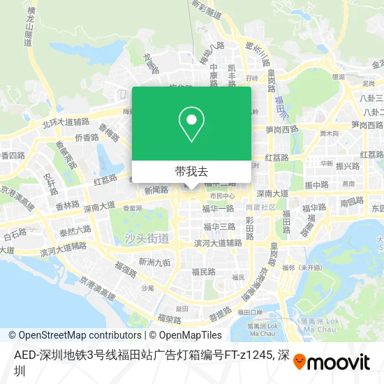 AED-深圳地铁3号线福田站广告灯箱编号FT-z1245地图