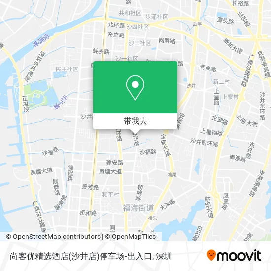 尚客优精选酒店(沙井店)停车场-出入口地图