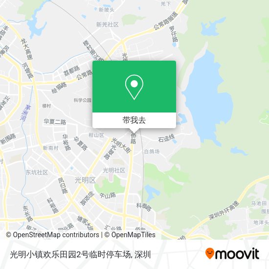 光明小镇欢乐田园2号临时停车场地图