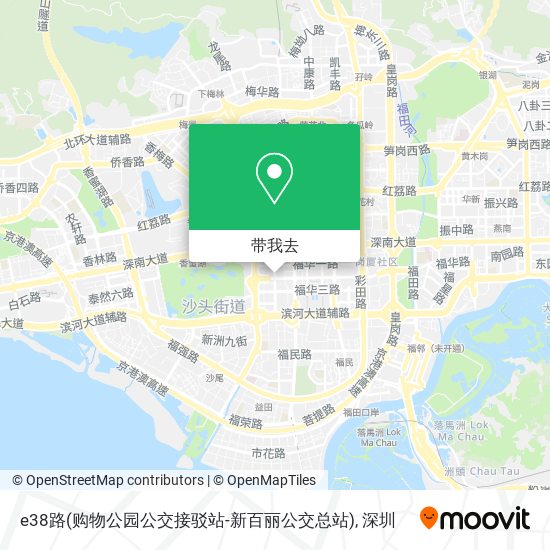 e38路(购物公园公交接驳站-新百丽公交总站)地图