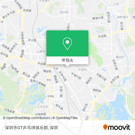 深圳市GT乒乓球俱乐部地图