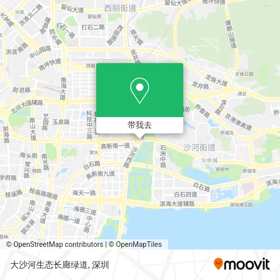 大沙河生态长廊绿道地图