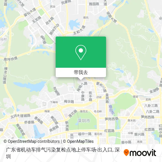 广东省机动车排气污染复检点地上停车场-出入口地图
