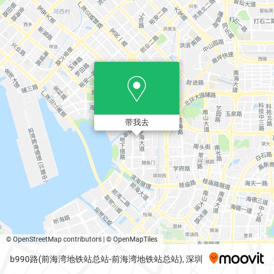 b990路(前海湾地铁站总站-前海湾地铁站总站)地图