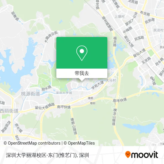 深圳大学丽湖校区-东门(惟艺门)地图