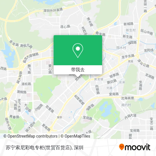 苏宁索尼彩电专柜(世贸百货店)地图