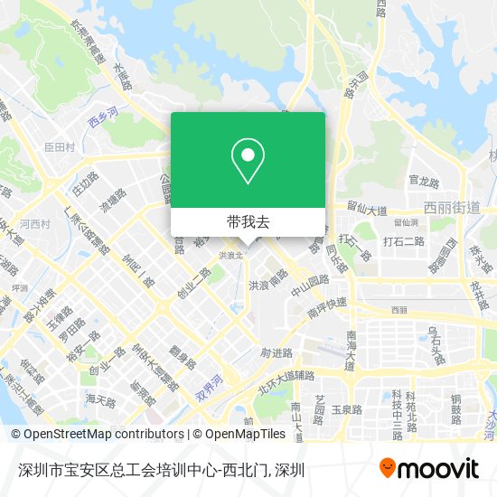 深圳市宝安区总工会培训中心-西北门地图