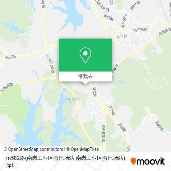 m582路(南岗工业区微巴场站-南岗工业区微巴场站)地图