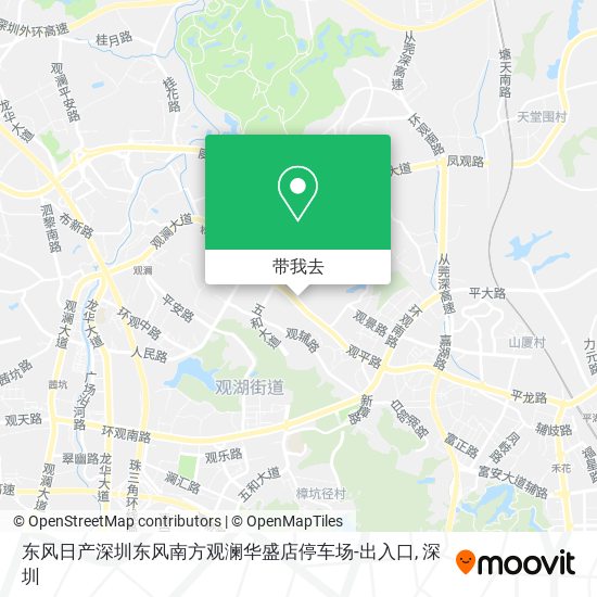 东风日产深圳东风南方观澜华盛店停车场-出入口地图