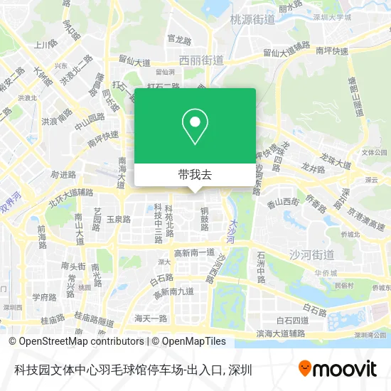 科技园文体中心羽毛球馆停车场-出入口地图
