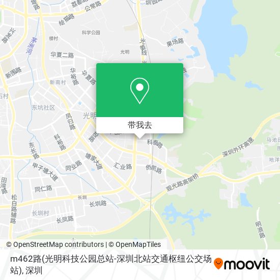 m462路(光明科技公园总站-深圳北站交通枢纽公交场站)地图