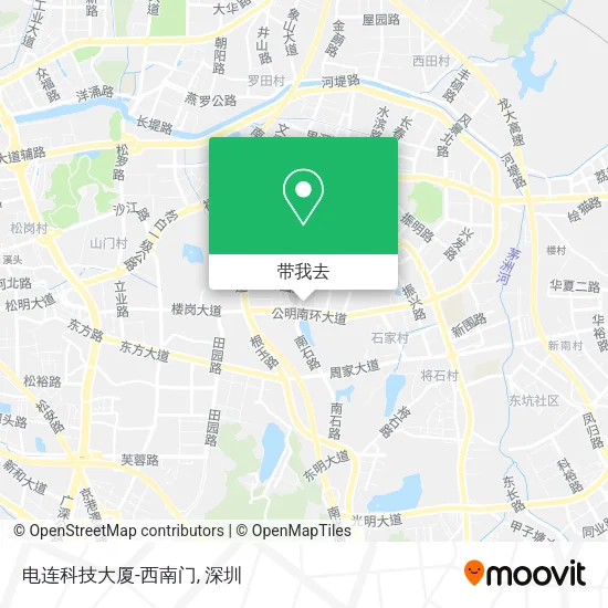 电连科技大厦-西南门地图