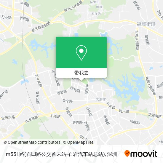 m551路(石凹路公交首末站-石岩汽车站总站)地图