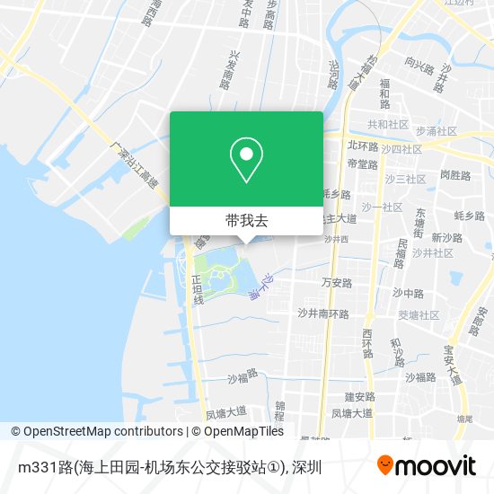 m331路(海上田园-机场东公交接驳站①)地图