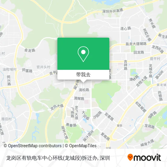 龙岗区有轨电车中心环线(龙城段)拆迁办地图