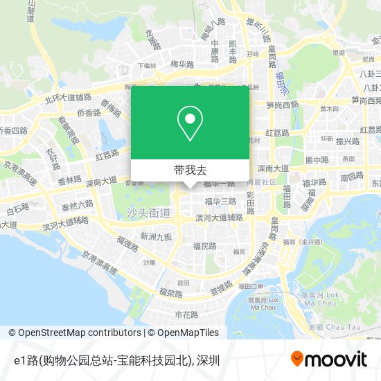 e1路(购物公园总站-宝能科技园北)地图