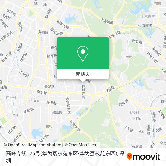 高峰专线126号(华为荔枝苑东区-华为荔枝苑东区)地图