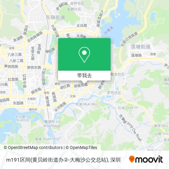 m191区间(黄贝岭街道办②-大梅沙公交总站)地图