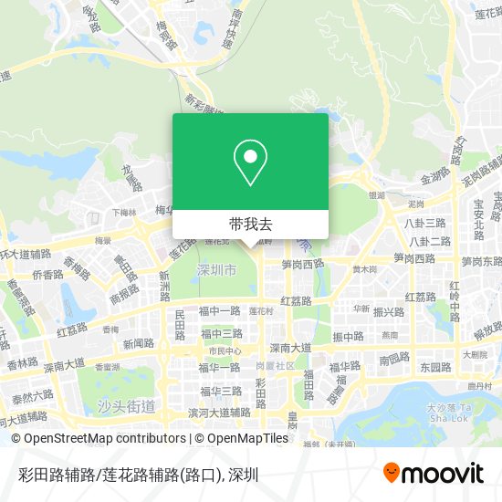 彩田路辅路/莲花路辅路(路口)地图