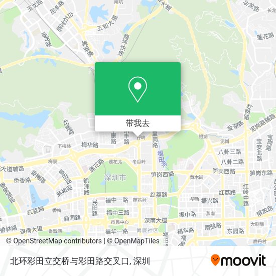 北环彩田立交桥与彩田路交叉口地图