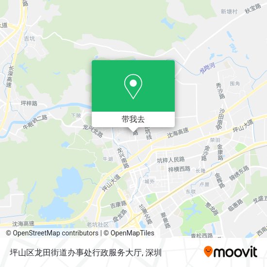 坪山区龙田街道办事处行政服务大厅地图